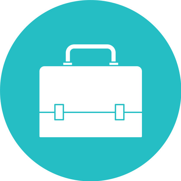 浅蓝色的圆圈，上面有公事包图片下载