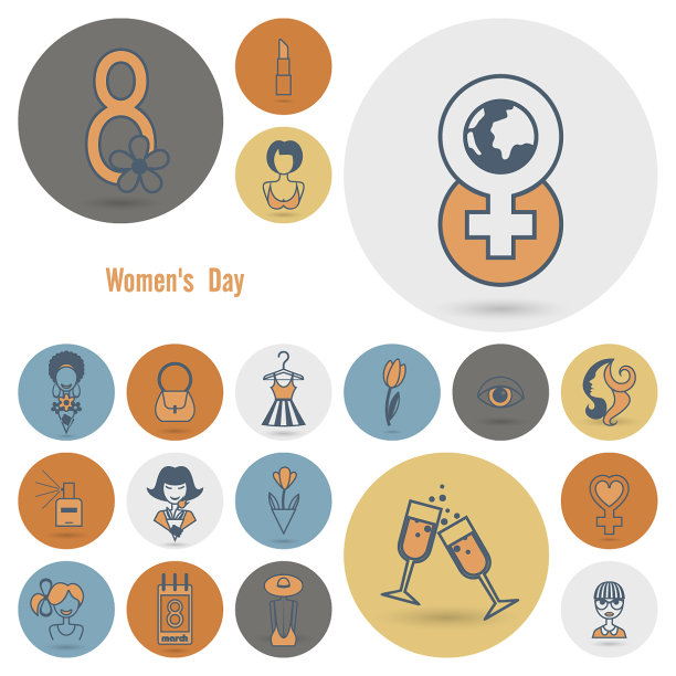 妇女节图标集图片下载
