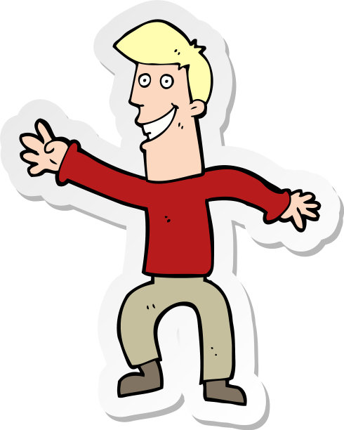 卡通人物跳舞贴纸图片下载