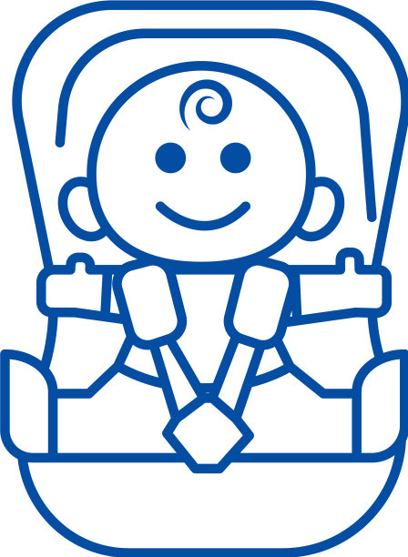 婴儿汽车安全椅系列图标概念图片下载