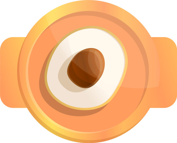 饮食龙眼标志卡通风格图片下载