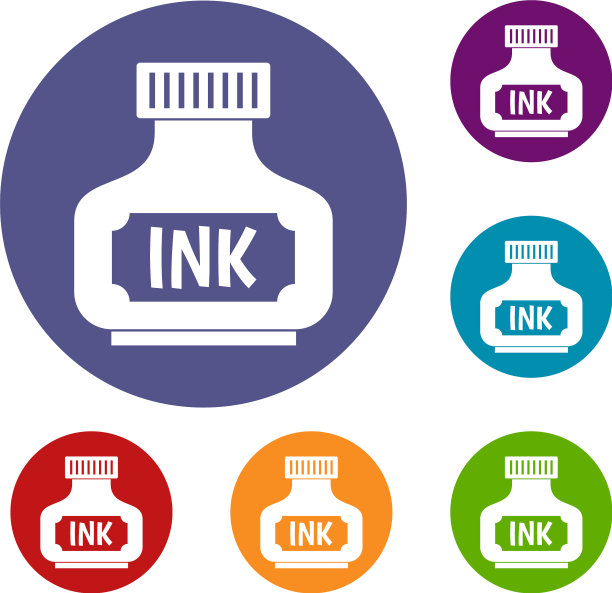 黑色墨水瓶图标集图片下载