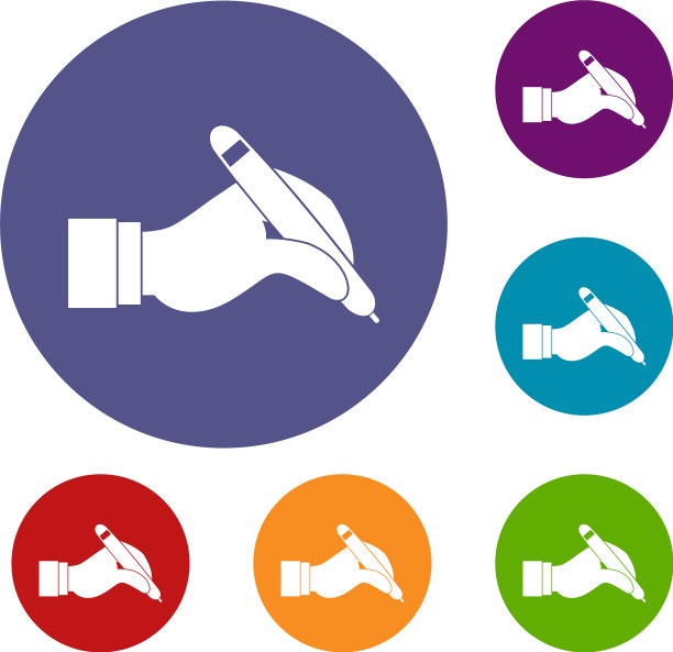 手握黑色钢笔图标集图片下载