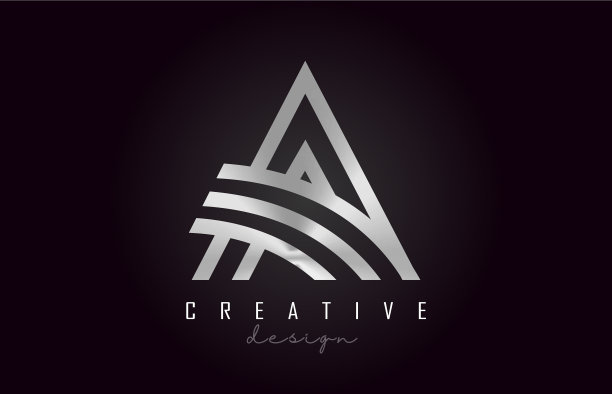 一个银色的字母标志图案设计创意图片下载