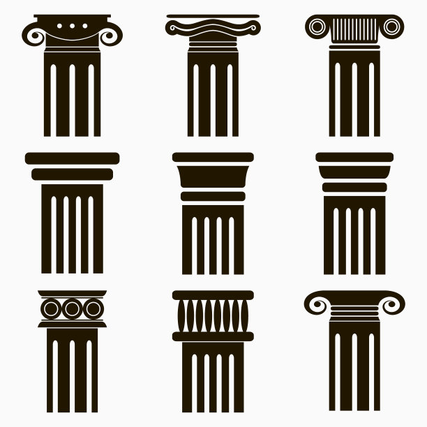 柱形图标一组古代建筑的柱子图片下载