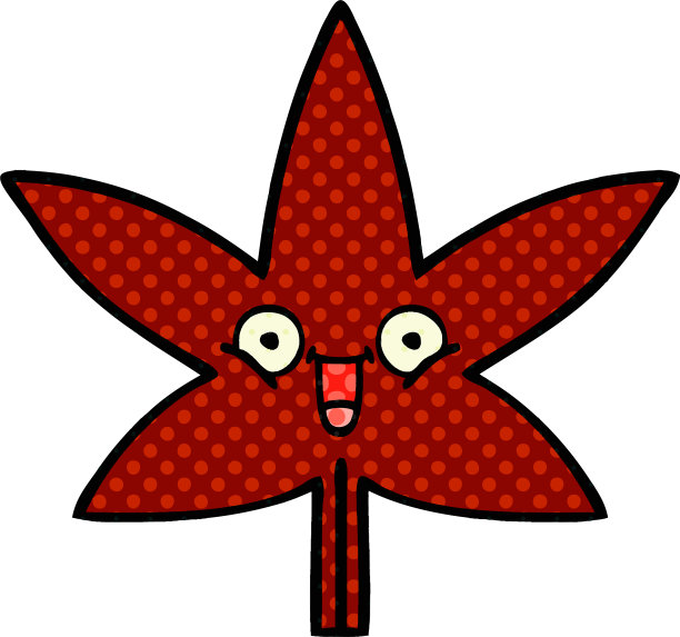 漫画书风格的卡通秋叶图片下载