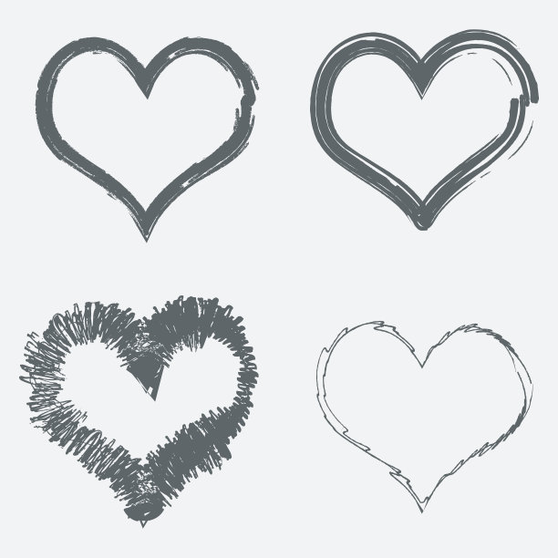 一组垃圾摇滚的心图片下载