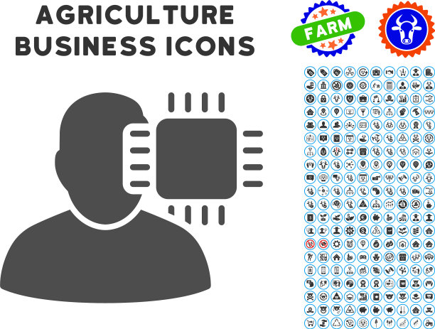 神经界面图标与农业设置图片下载