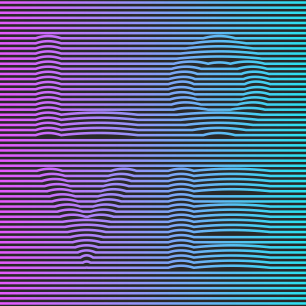 蒸汽波或合成波创意全息海报图片下载