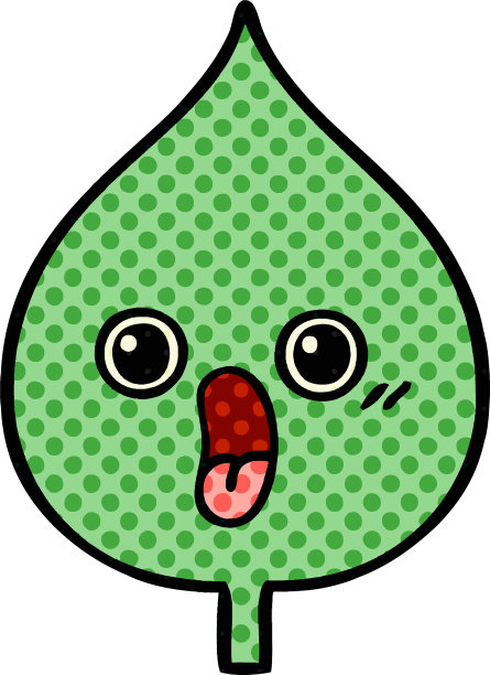 漫画书风格的卡通表现叶图片下载