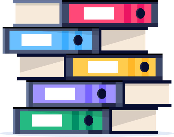 一堆孤立的白色办公文件夹图片下载