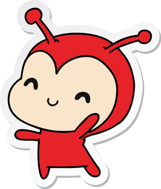 贴纸卡通可爱的瓢虫女士卡哇伊图片下载