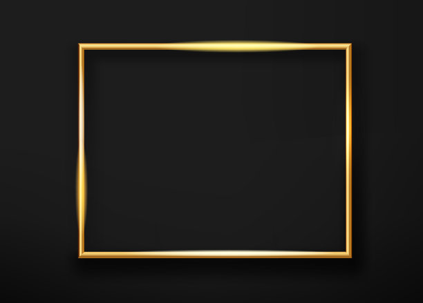 真实感黄金水平闪光相框上图片下载