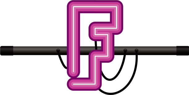 霓虹灯字母孤立图标图片下载