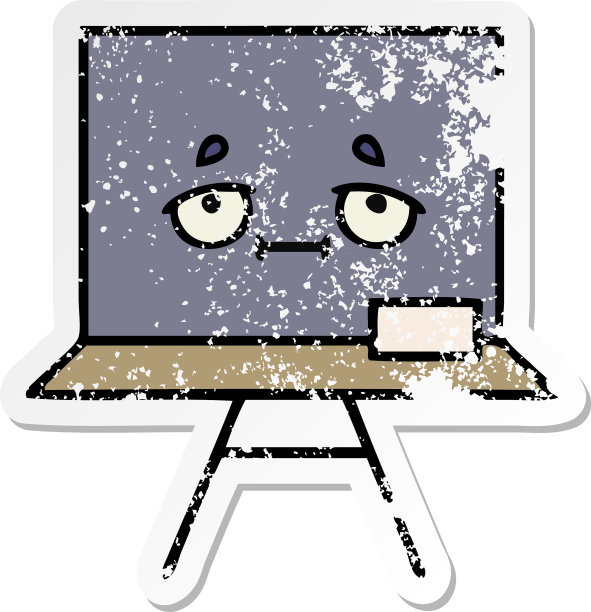 可爱的卡通黑板的旧贴纸图片下载