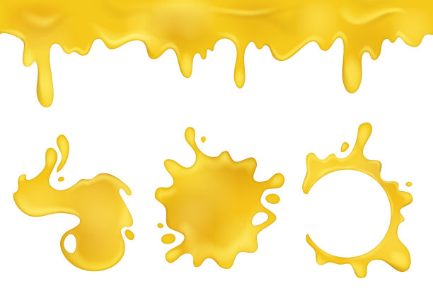 逼真的3d详细的甜蜂蜜斑点集图片下载