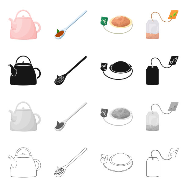 孤立对象的健康和花卉标志集图片下载