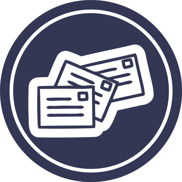 一堆信件圆形图标图片下载