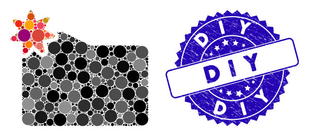 拼贴新文件夹图标与刮花印章图片下载