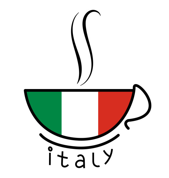 带有意大利国旗的咖啡杯图片下载