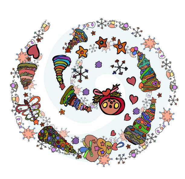 神奇的圣诞螺旋圣诞和新年图片下载