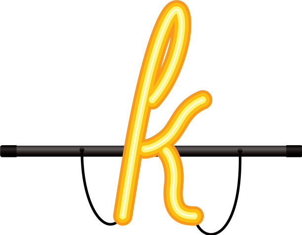 霓虹灯字母孤立图标图片下载