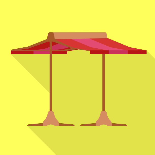 红色帐篷图标扁平化风格图片下载