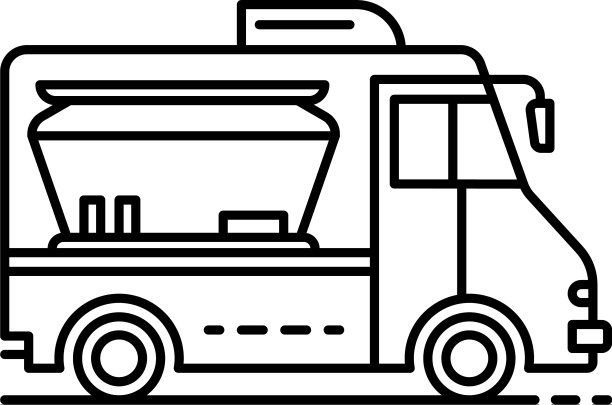 现代餐车图标轮廓风格图片下载