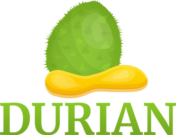 卡通风格的新鲜榴莲标志图片下载