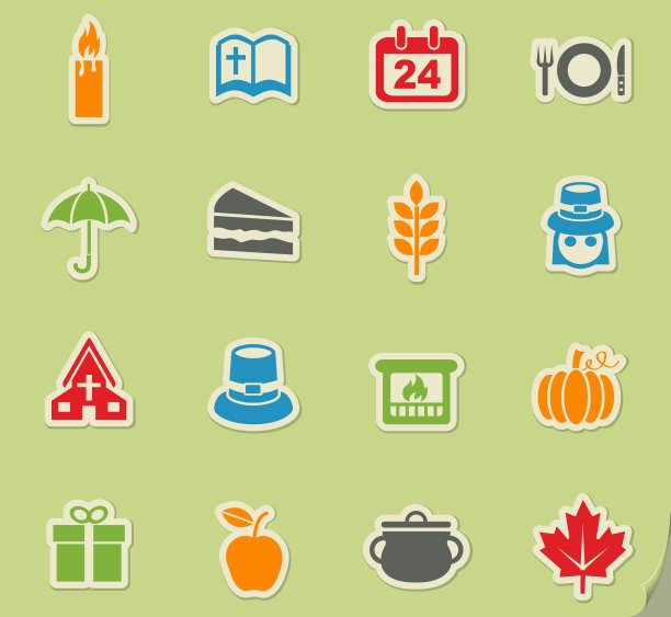 感恩节图标集图片下载