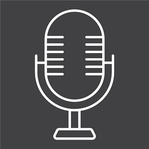 录音棚和声音的麦克风线性图标图片下载