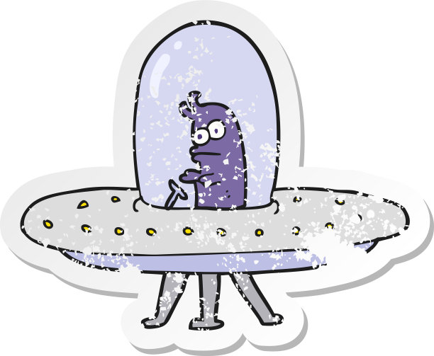 复古心疼贴纸的一个卡通飞行图片下载