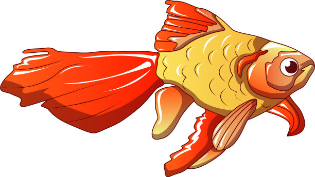 红色金鱼图标卡通风格图片下载