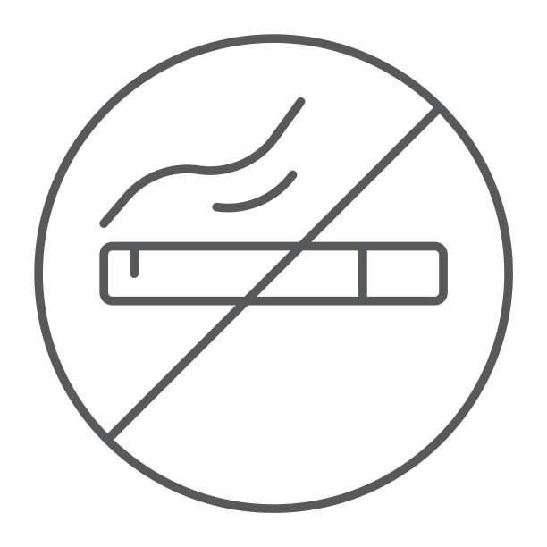 禁止吸烟细线图标图片下载