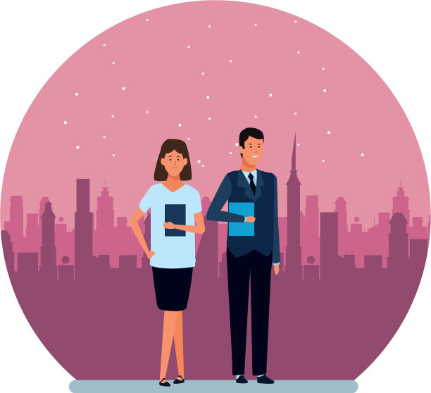 商业夫妇头像卡通人物轮图片下载