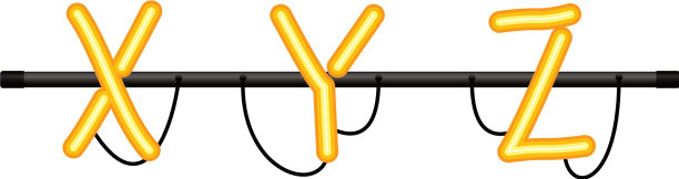 字母在霓虹灯孤立图标图片下载