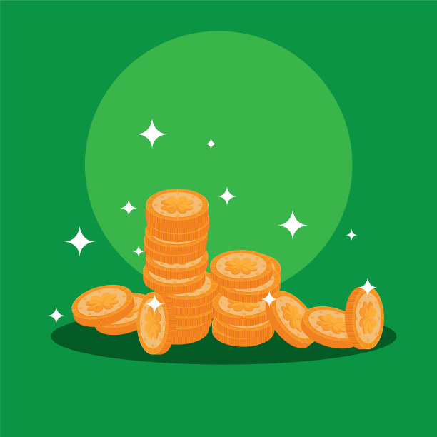 圣帕特里克节与堆叠硬币图片下载