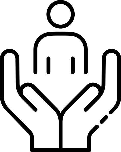 志愿者男子关怀图标轮廓风格图片下载