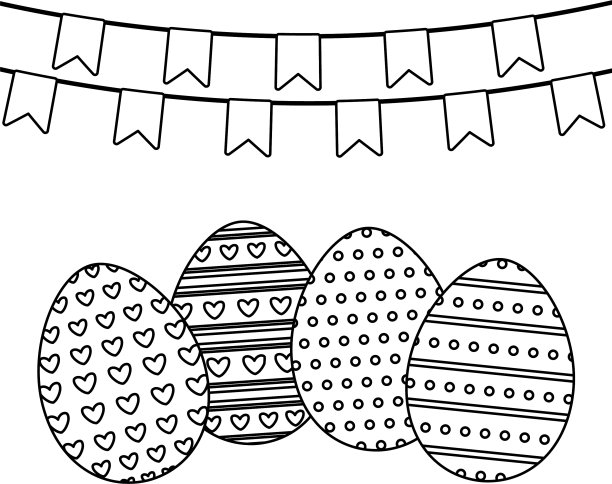 用花环悬挂装饰复活节彩蛋图片下载