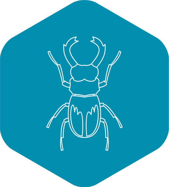 犀牛甲虫图标轮廓风格图片下载