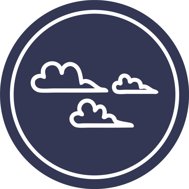 天气云圆形图标图片下载