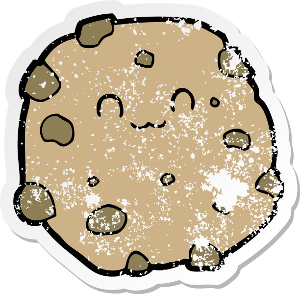 一个卡通饼干的旧贴纸图片下载