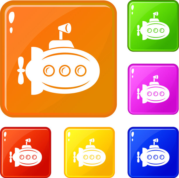 深海潜水器与喇叭图标设置颜色图片下载