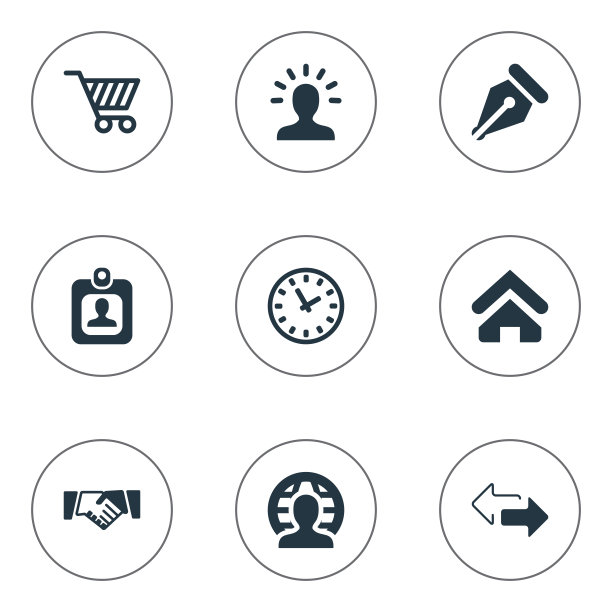 一组简单的商业图标图片下载