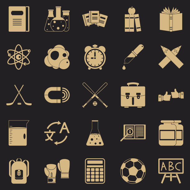 校园图标设置简单的风格图片下载