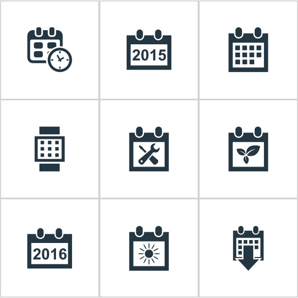 一组简单的时间图标图片下载