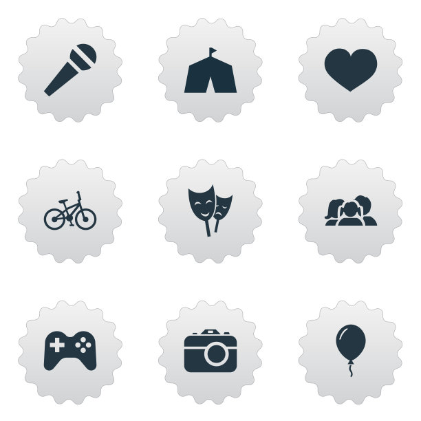 一套简单的生日图标图片下载