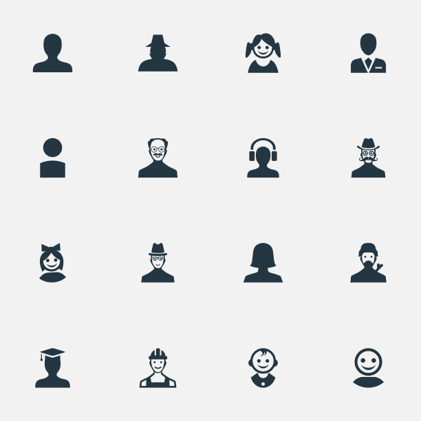 一组简单的人类图标图片下载