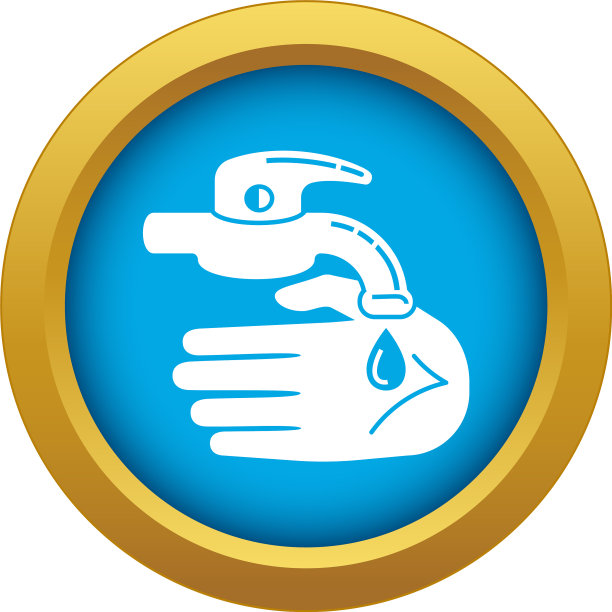 手水龙头图标蓝色隔离图片下载