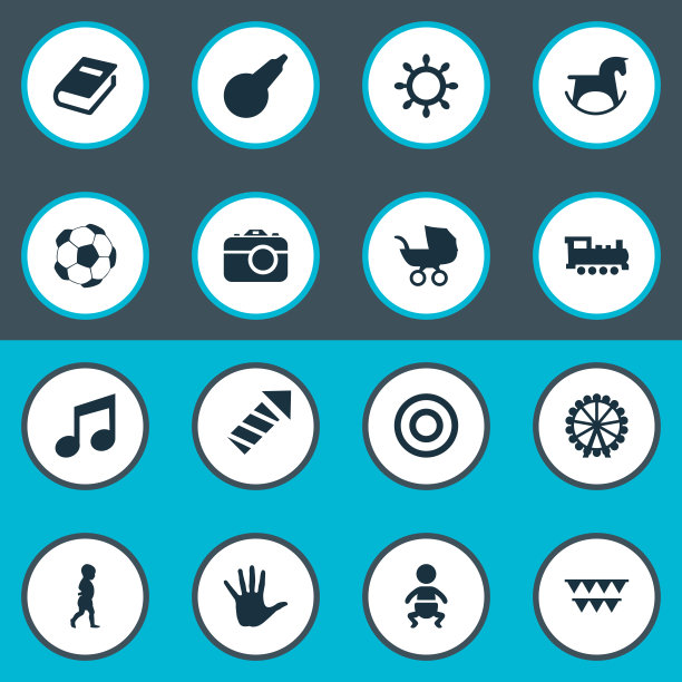 一套简单的儿童图标图片下载